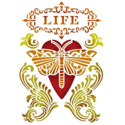 Sablon 20*15cm - Life Heart with Dragonfly