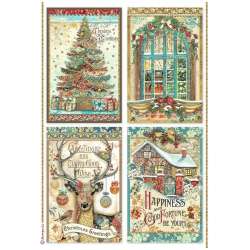 Hartie de orez A4  - 4 cards christmas greetings