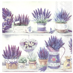 Servetel decor 33*33cm - lavender pots