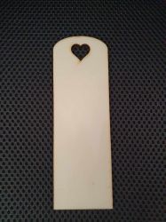 Semn de Carte din placaj lemn 15*5cm cu inima