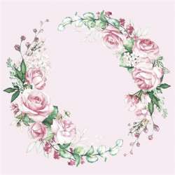 Servetel decor 33*33cm - wedding watercolour wreath