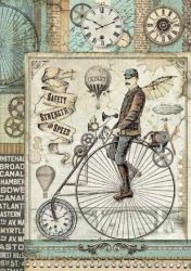 Hartie de orez A4 - Voyages Fantastiques retro bicycle