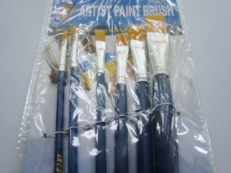 Set 6 pensule sintetice late - albastru