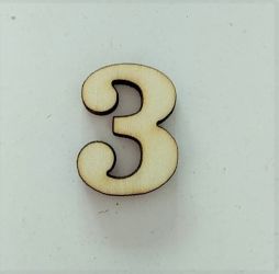 Numarul "3" din placaj lemn de 3cm