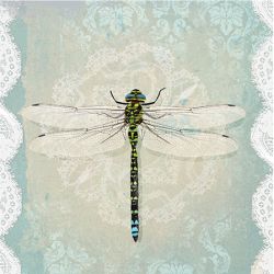 Servetel decorativ 33*33cm  - Romantic Dragonfly