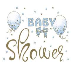 Servetel decor 33*33cm - baby shower blue
