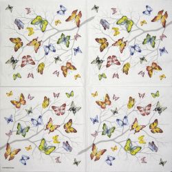 Servetel decor 25*25cm - colourful butterflies