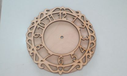 Set de cadran ceas si cifra din placaj lemn de 25cm