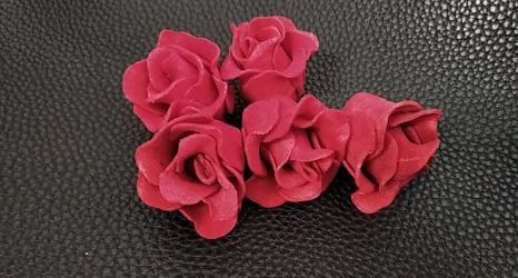 Set de 5 trandafiri din polifoam de 3cm - bordo