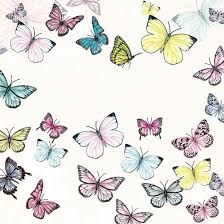 Servetel decor 33*33cm - Butterfly white