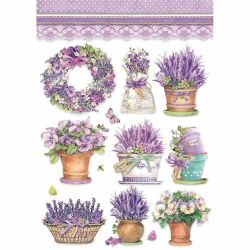 Hartie de orez A4  -  Lavender vase