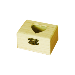 Cutie mini lemn - inima 8 x 6 x 4,5 cm