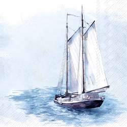 Servetel decor 33*33cm - sail away