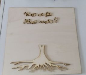 Tablou pentru licheni cu copac si mesaj