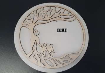 Placuta pentru Licheni - mama cu copii cu text dupa preferinta