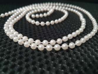 Sirag de perle de 4mm, plastica-alb