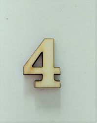 Numarul "4" din placaj lemn de 3cm