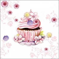 Servetel decor 33*33cm - Decorated cupcakes