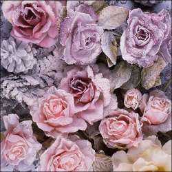 Servetel decor 33*33cm - winter roses
