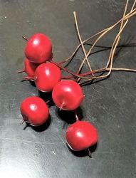 Set de 6 mere rosii, artificiale de aprox 1.5cm