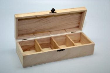 Cutie din lemn natur cu 4 compartimente (355181)