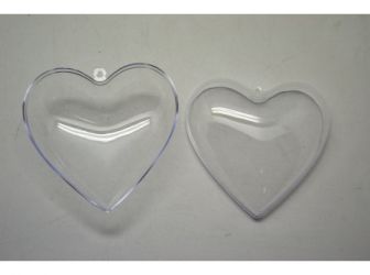 Glob forma de inima 10cm, transparent, 2 parti